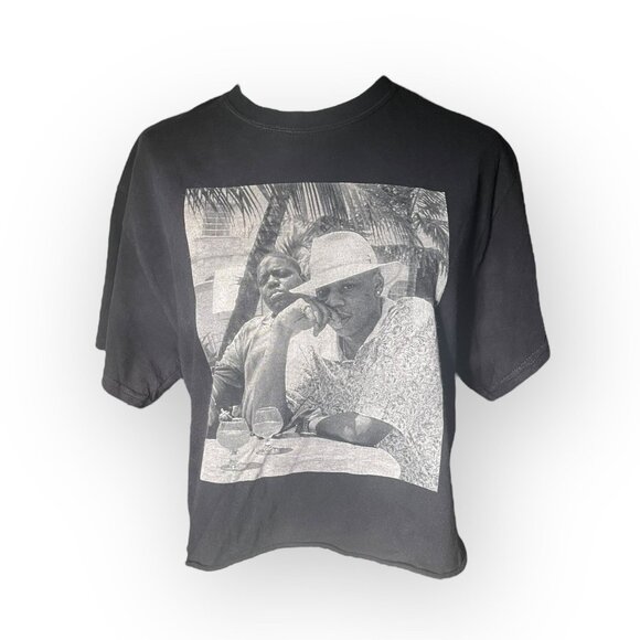 Notorious BIG and Jay Z Black Cropped Tee Shirt Medium - Picture 1 of 10